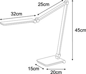 KAJA K-BL1121 CZARNY RICO Fekete Színű Asztali Lámpa 10W LED 650Lm 3000–6500K IP20