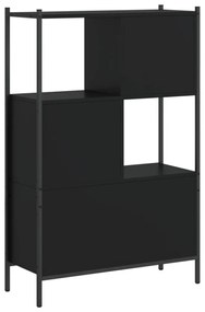 fekete szerelt fa könyvszekrény 72x28x109 cm