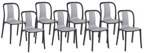 Szürke és fekete kerti szék nyolcdarabos szettben SPEZIA Beliani