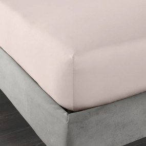 Rózsaszín gumis pamut-szatén lepedő 150x200 cm Cotton Sateen – Bianca