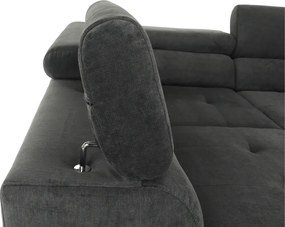 Ülőgarnitúra tárolóhellyel, szürke, szövet, balos, BUTON R