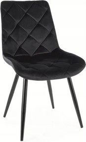 Ralph Velvet kárpitozott szék, fekete