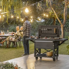Patio cooler &amp; Beverage cart grill asztal szürke