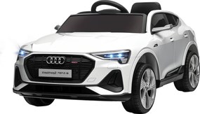 HOMCOM Elektromos Gyerekautó 12V Audi E-tron Elektromos Jármű Távirányítóval, Biztonsági Öv, Zene (MP3/USB/TF), 3-5 Éves Gyerekeknek, 3-5 km/h, Fehér
