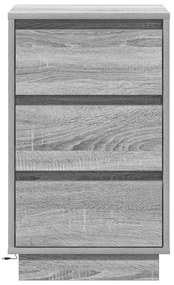 Éjjeli Szekrény LED-del Szürke Sonával 39x34.5x65 cm Mérnöki Fa