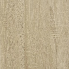 3 szintes sonoma tölgy fa elválasztó könyvespolc 123x29x123 cm