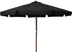 vidaXL fekete kültéri napernyő farúddal 330 cm