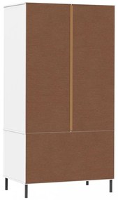 OSLO fehér tömör fa gardróbszekrény fém lábakkal 90x55x172,5 cm