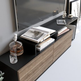TV szekrény Nexera - Black, Walnut