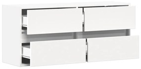 fehér falra szerelhető TV-szekrény LED-lámpákkal 100x31x45 cm