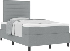 vidaXL Boxrugós ágy matracmal Világosszürke 120 x 190 cm szövet