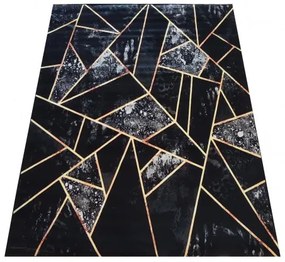Fekete szőnyeg érdekes részletekkel Szélesség: 120 cm | Hosszúság: 180 cm