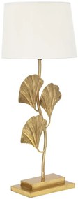Asztali lámpa arany ginkgo leveles fehér burával 81 cm