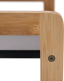 4 polcos állvány, természetes/fekete, NAOKO