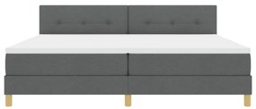 vidaXL Box Spring Ágy Matraccal Sötétszürke 200x200 cm Szövet