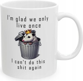 Nyomott mintás bögre oposszum szemét élet az irodában vicces yolo