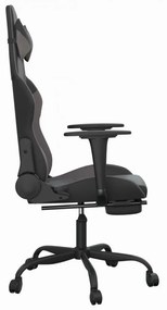 vidaXL fekete és szürke műbőr játékszék lábtartóval