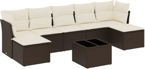 vidaXL 8 részes barna polyrattan kerti ülőgarnitúra párnákkal