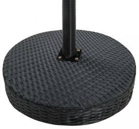 fekete polyrattan kerti asztal 60,5 x 106 cm