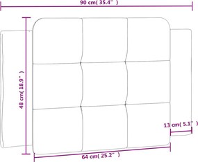 szürke műbőr fejtámla párna Zadar 90 cm