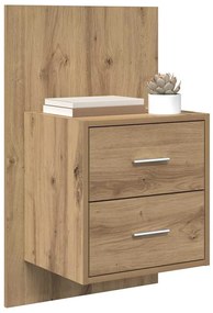 vidaXL Fali éjjeli szekrény 2 pcs Artisan tölgy 48,5 x 32,5 x 80 cm