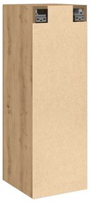 2 db kézműves tölgy színű szerelt fa TV-szekrény 30,5x30x90 cm