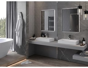 Mexen Erma, LED fürdoszobai tükör háttérvilágítással és fekete kerettel 60x80 cm, 6000K, páramentesíto, 9814-060-080-611-70