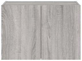 szürke sonoma színű fali TV-szekrény LED-ekkel 60x35x41 cm