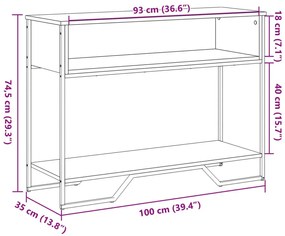 barna tölgyszínű szerelt fa dohányzóasztal 100x35x74,5 cm