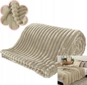 Dombornyomott takaró 200x220 cm Puha Meleg Elegáns Bézs