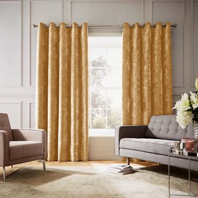Sárga zsenília termo függöny szett 2 db-os 168x229 cm Selene Luxury Chenille – Hyperion
