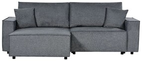 Jobb oldali sötétszürke kárpitozott kanapéágy KARILA Beliani