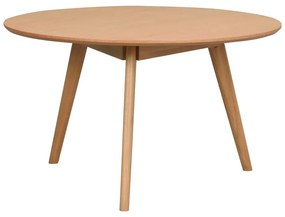 Natúr színű kerek dohányzóasztal tölgyfa dekorral 90x90 cm Yumi - Rowico