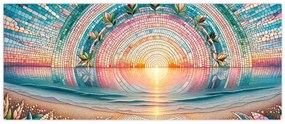 Kép – Naplemente mozaik (120x50 cm)