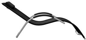 Fekete-szürke textilén napozóágy