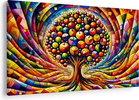 Kép – Színes fa almákkal (90x60 cm)