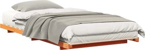 vidaXL Földi ágykeret Viaszbarna 100 x 200 cm Tömör fenyőfa