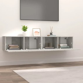 2 db betonszürke szerelt fa TV-szekrény 80 x 30 x 30 cm