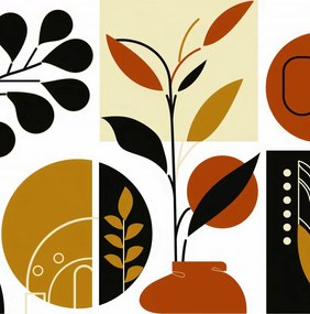 Poszter 50x65cm Botanikus kollázs