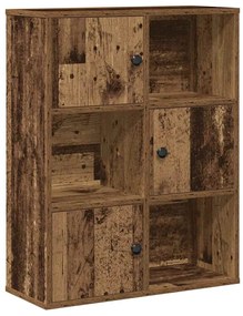 antik fa színű szerelt fa könyvespolc 60x24x76,5 cm