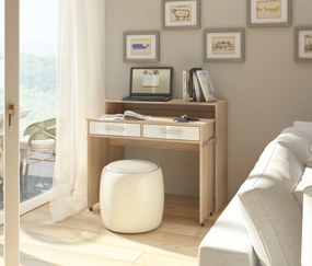 Számítógépasztal Zoom világos sonoma tölgy + fényes fehér. 780221