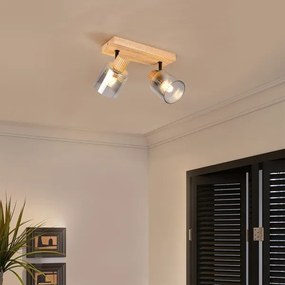 Brilagi - HYGGE spotlámpa 2xE14/15W/230V kaucsukfa/füstszínű