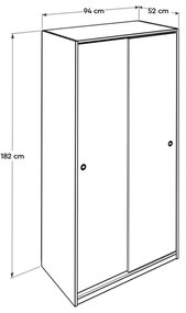 Ruhásszekrény tolóajtókkal Seworella 3 (szonoma tölgy). 1108625