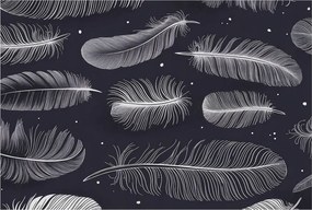 Dekoratív fotótapéta falra Könnyű összeszerelés Finom tollak 104x70 Ragasztó