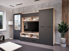 Essenza szekrénysor (Sonoma-Antracit) modern