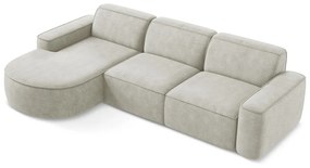 Krémszínű zsenília sarokkanapé (bal oldali-heverő résszel) Omao – Makamii