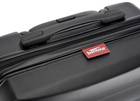 BONTOUR “WAVE” közepes Duplakerekes Gurulós bőrönd, Fekete, M méretű