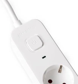 Elosztósor, 4 aljzat, 1,5 m, USB, kapcsolóval, ENTAC, fehér (ENTEL4K2U)