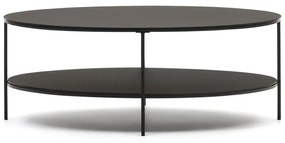 Fekete dohányzóasztal üveg asztallappal 65x110 cm Fideia – Kave Home