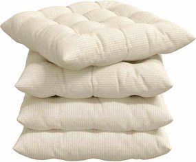 vidaXL Ülőpárnák 4 pcs Krém 40 x 40 x 6 cm Bársonyos szövet